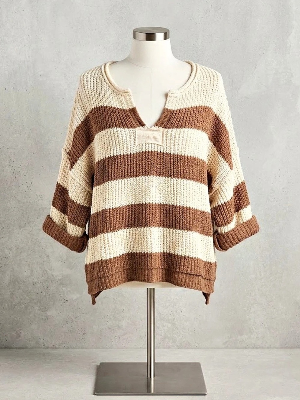 Sweater Striped Sweater Brown & Cream